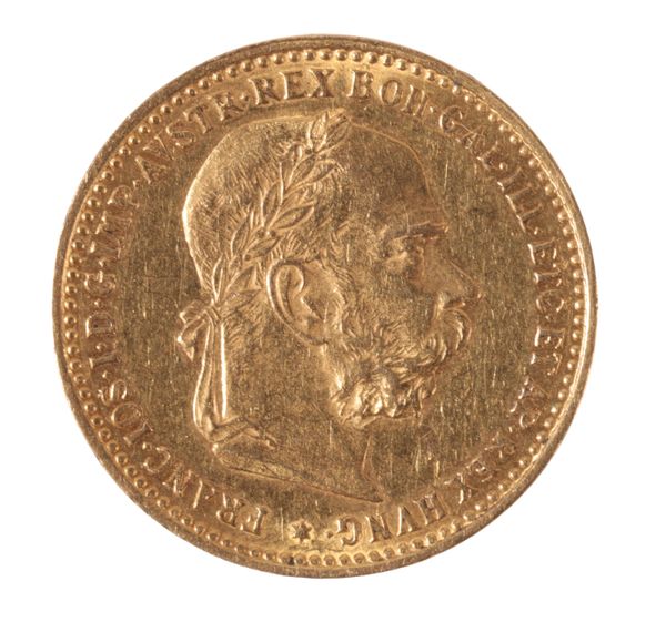 AN 1896 AUSTRIAN CORONA 10 COR GOLD COIN
