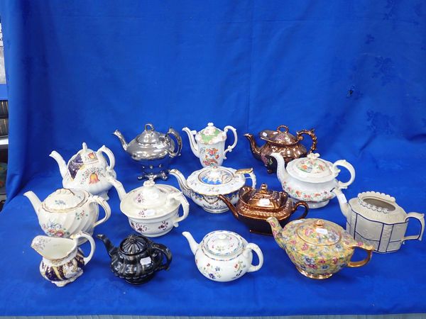 A COLLECTION OF 19TH CENTURY AND LATER TEAPOTS