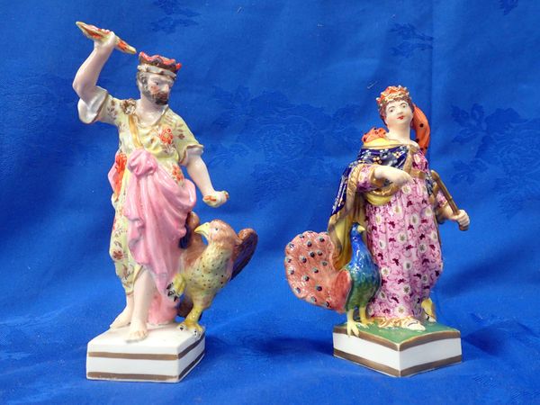 TWO DERBY FIGURES, JUNO AND ZEUS