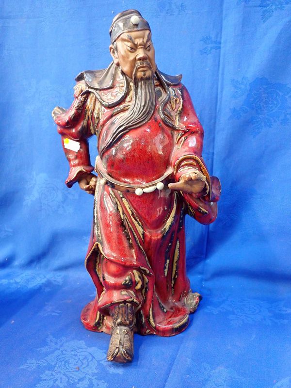 A LARGE CHINESE FIGURE OF A WARRIOR