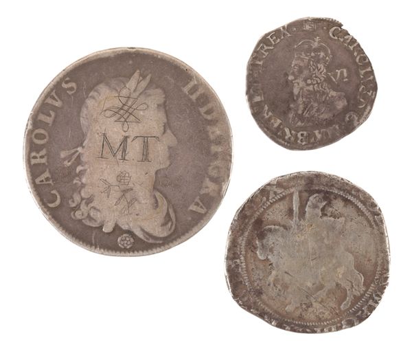 THREE CHARLES I AND II COINS