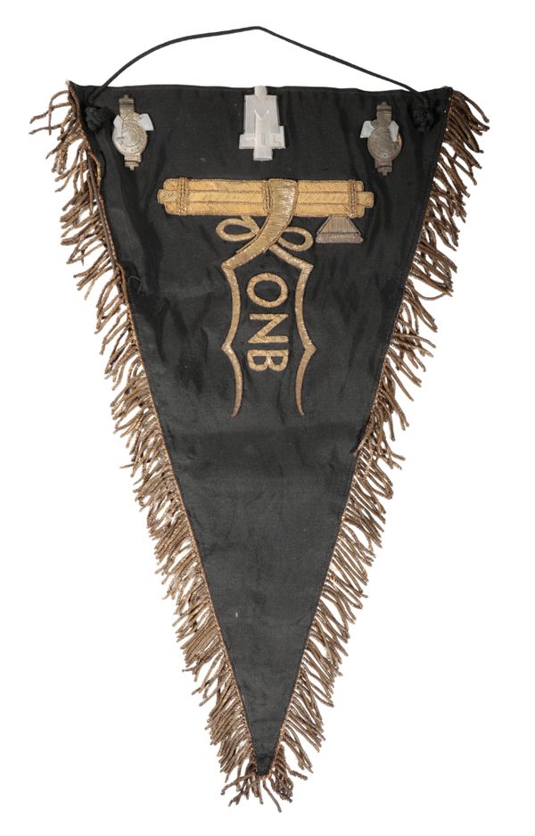 A VERY RARE 'ONB' FASCIST ITALIAN YOUTH FLAG PENNANT.