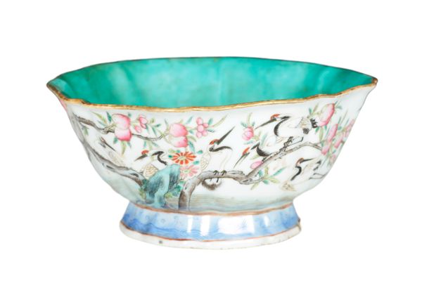 A CHINESE FAMILLE ROSE LOBED BOWL