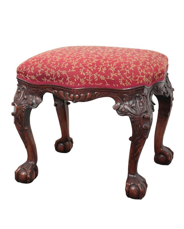 A GEORGE II STYLE MAHOGANY STOOL