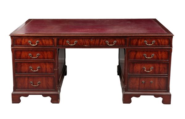 A GEORGE III STYLE MAHOGANY PARTNERS DESK BY BERESFORD & HICKS