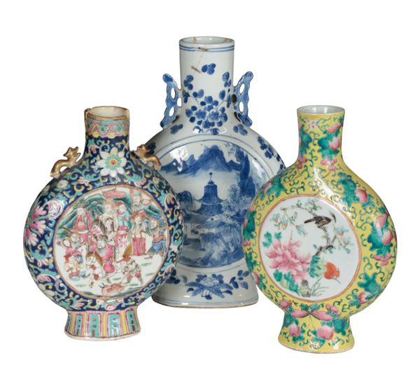 A CHINESE FAMILLE ROSE MOON FLASK