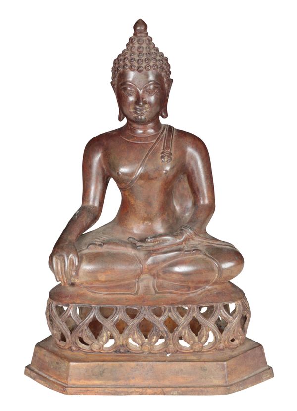 A BRONZE FIGURE OF BUDDHA