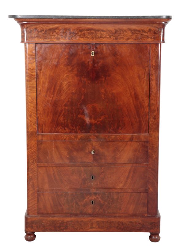 A LOUIS PHILIPPE FRENCH MAHOGANY SECRETAIRE ABATTANT