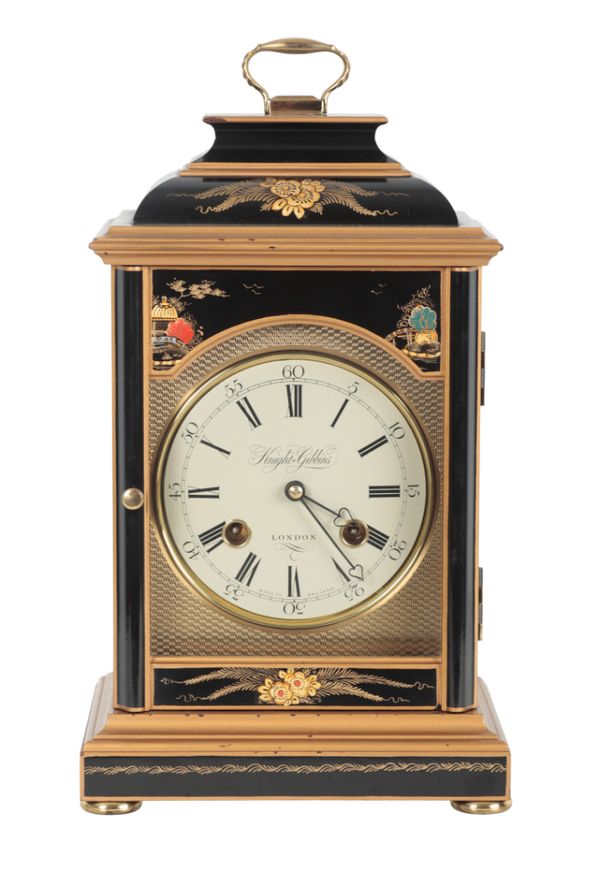 A CHINOISERIE MANTEL CLOCK BY KNIGHT & GIBBONS