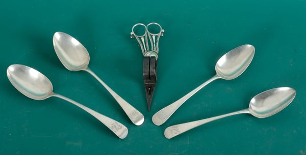 FOUR SILVER TABLE SPOONS