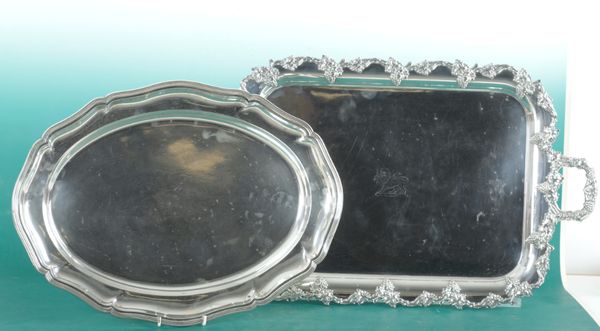 TWO SILVER PLATED TRAYS