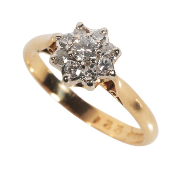 A DIAMOND FLOWERHEAD CLUSTER RING