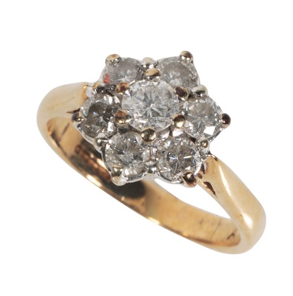 A DIAMOND FLOWERHEAD CLUSTER RING