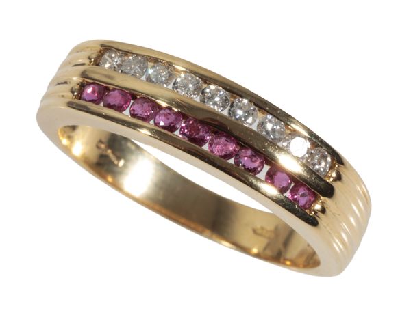 A RUBY AND DIAMOND RING