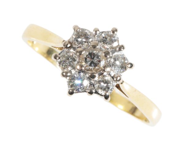 A DIAMOND FLOWERHEAD RING