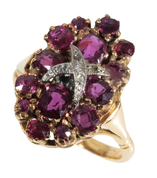 A RUBY AND DIAMOND DRESS RING