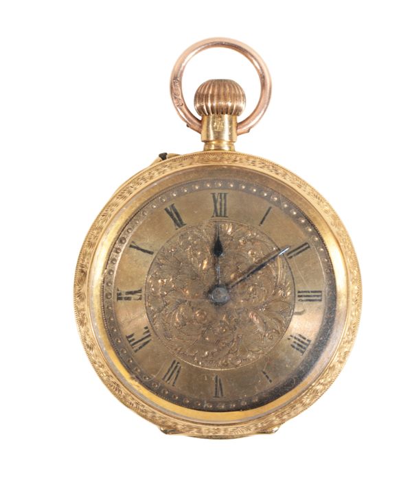 A VICTORIAN 18CT GOLD FOB WATCH