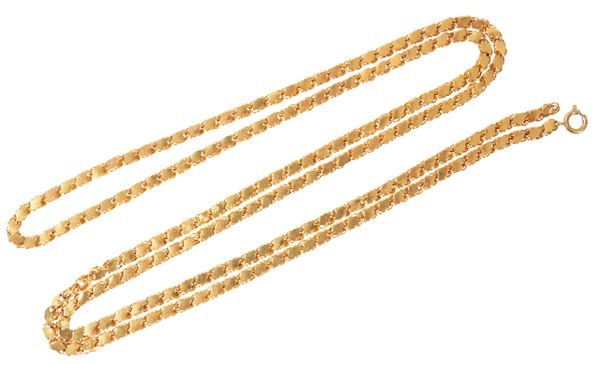 A GOLD FANCY-LINK NECKLACE,