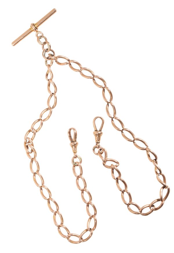 A 9CT ROSE GOLD FOB CHAIN