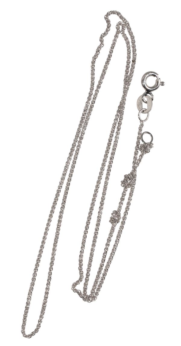 AN 18CT WHITE GOLD FINE LINK CHAIN