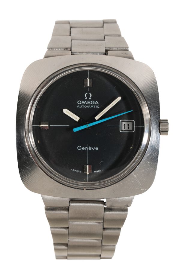 OMEGA GENEVE: A GENTLEMAN'S STAINLESS STEEL BRACELET WATCH