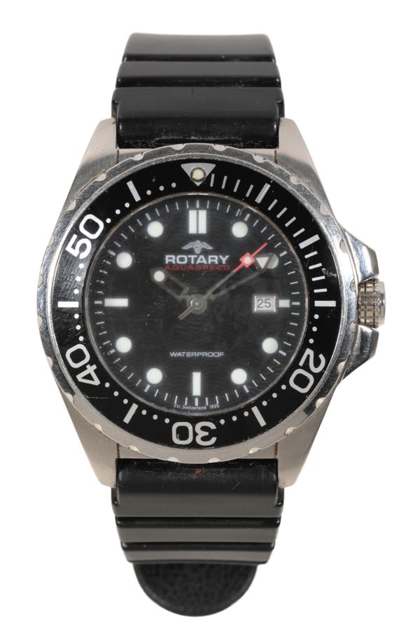 ROTARY AQUASPEED: A GENTLEMAN'S STAINLESS STEEL BRACELET WATCH