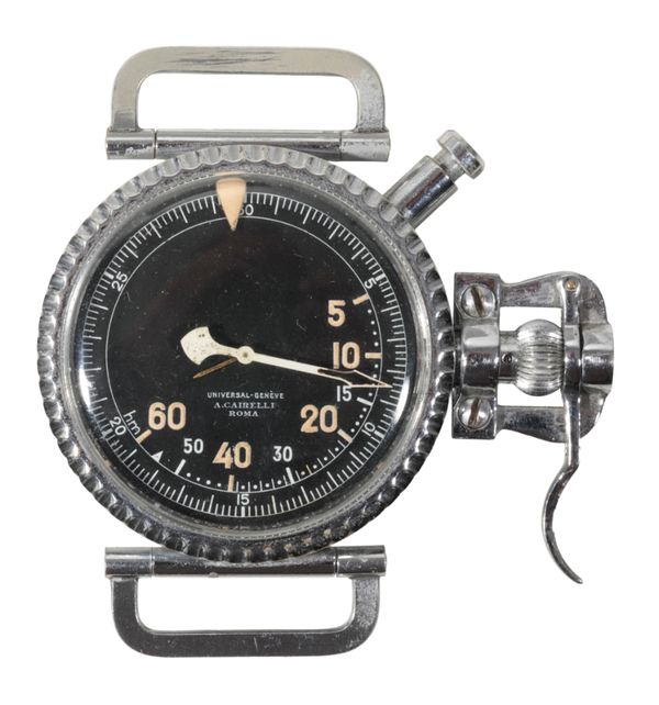 A UNIVERSAL - GENEVE NICKLE PLATED BOMB TIMER
