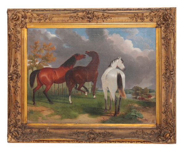 LATE 19TH / EARLY 20TH CENTURY ENGLISH SCHOOL, HORSES IN PASTURE