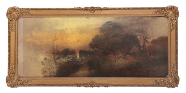 19TH CENTURY ENGLISH SCHOOL, EARLY MORNING COASTAL COTTAGE SCENE