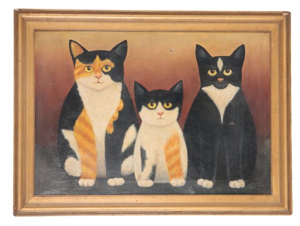 ENGLISH SCHOOL 20TH CENTURY, A NAIVE STUDY OF CATS