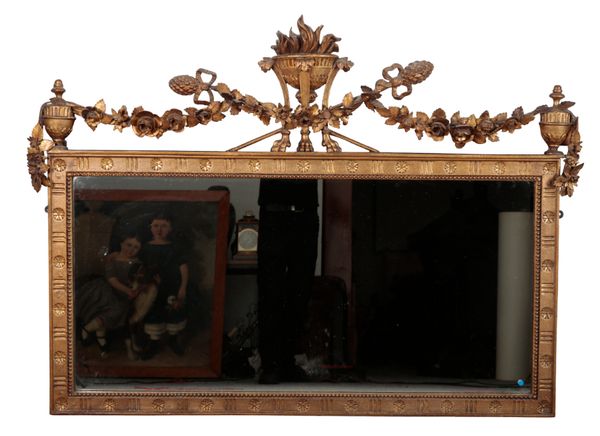 A REGENCY GILT RECTANGULAR MIRROR