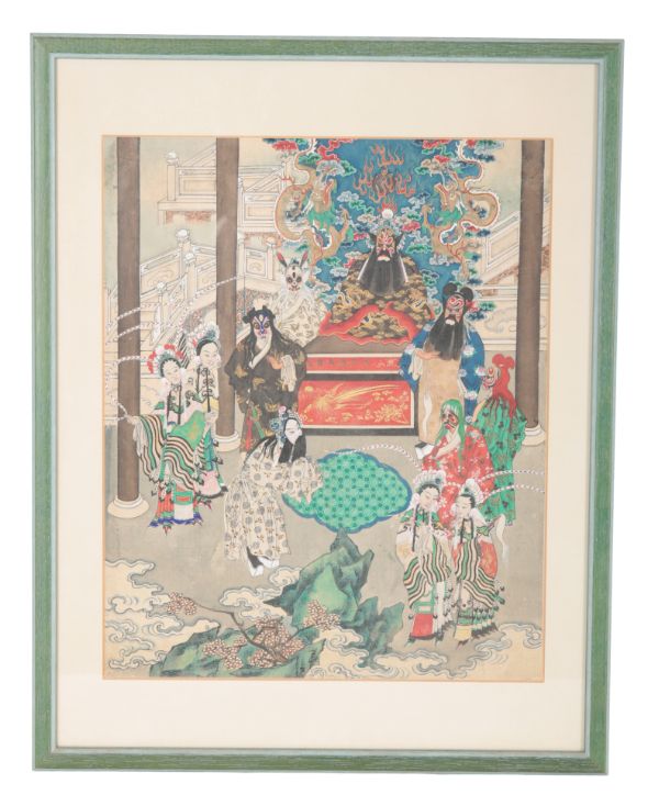 SET OF NINE LATE 19TH CENTURY CHINESE WATERCOLOURS ON SILK - FESTIVAL SCENES