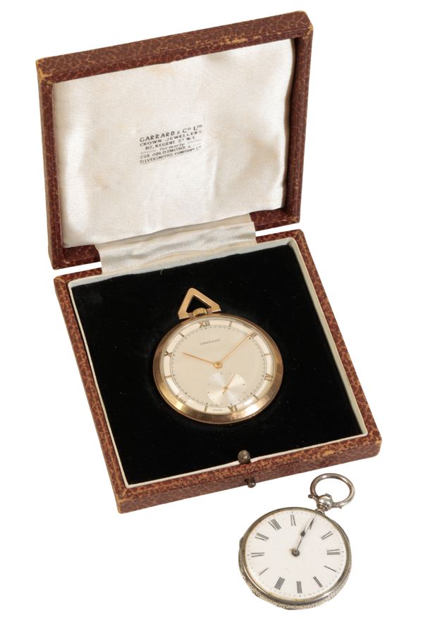 GARRARD: A GENTLEMAN'S 9CT GOLD OPEN FACE POCKET WATCH