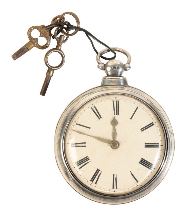 SAMUEL NICHOLAS OF LONDON: A GENTLEMAN'S SILVER PAIR-CASED POCKET WATCH