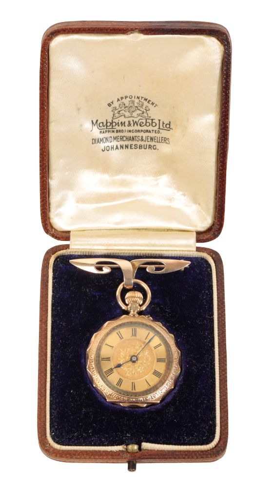 A LADY'S 14CT GOLD FOB WATCH