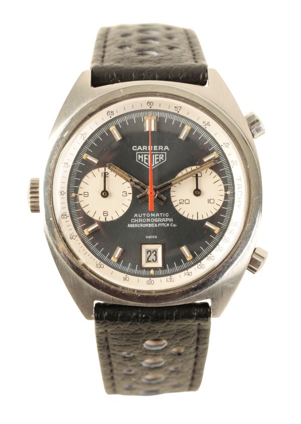 HEUER CARRERA: A GENTLEMAN'S CHRONOGRAPH STAINLESS STEEL WRISTWATCH