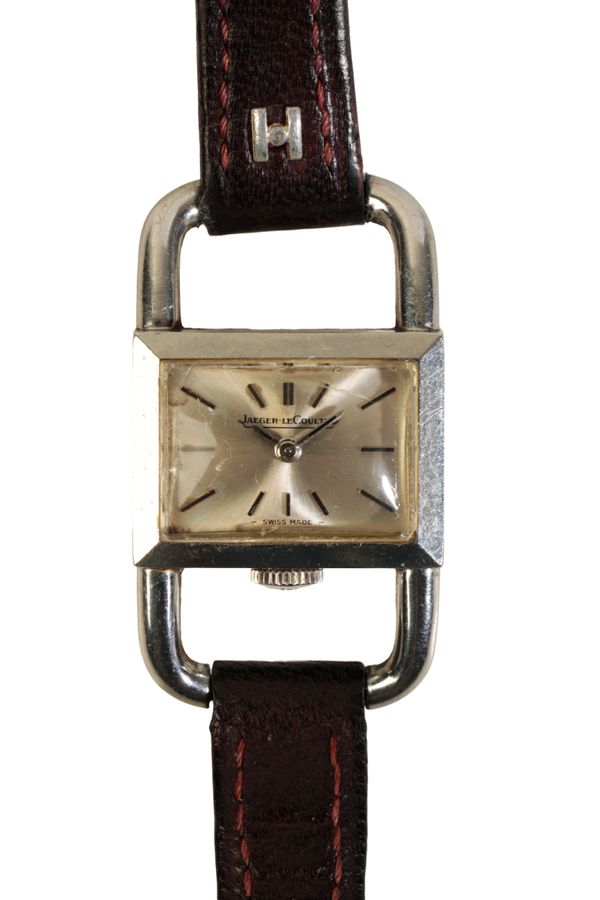 JAEGER-LECOULTRE: A  LADYS STAINLESS STEEL WRISTWATCH