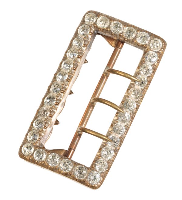 A 20TH CENTURY PASTE-SET RECTANGULAR BUCKLE