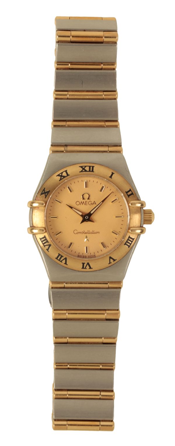 OMEGA CONSTELLATION: A LADY'S GOLD AND STAINLESS STEEL BRACELET WATCH