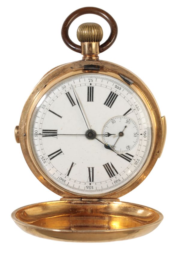 A GENTLEMAN'S 18CT GOLD FULL HUNTER  POCKET WATCH