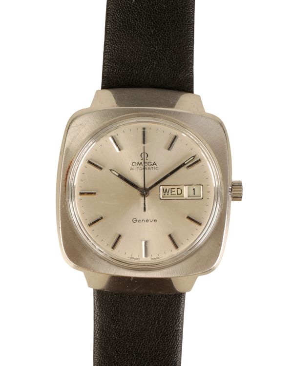 OMEGA GENEVE: A GENTLEMAN'S STAINLESS STEEL WRISTWATCH