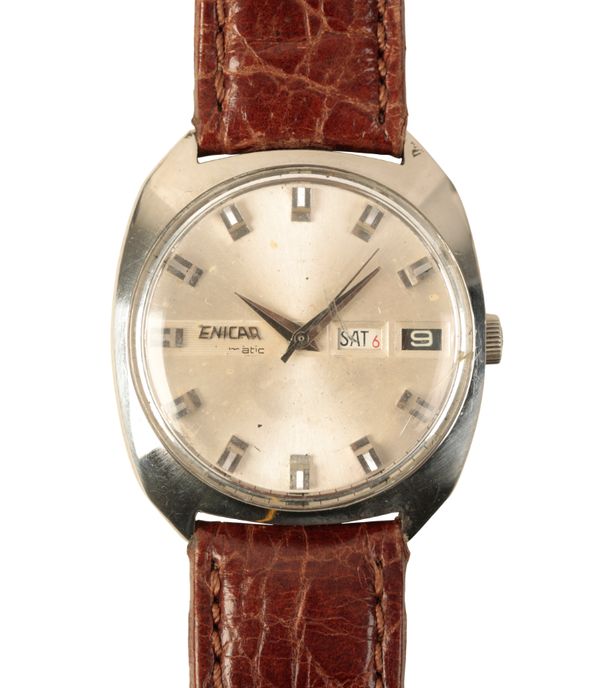 ENICAR: A GENTLEMAN'S STAINLESS STEEL WRISTWATCH