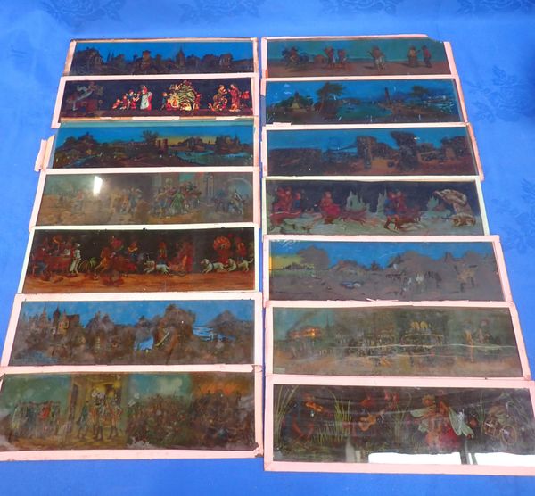 A COLLECTION OF COLOURED GLASS SLIDES