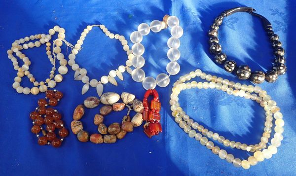 A COLLECTION OF CHUNKY BEADED NECKLACES