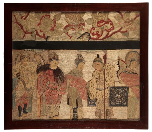 A CHINESE EMBROIDERED PANEL