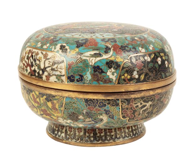 A CHINESE CLOISONNE BOX AND COVER