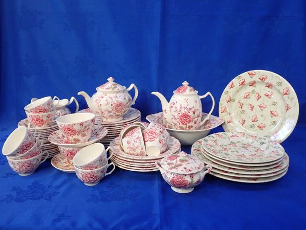 JOHNSON BROS ROSE CHINTZ DINNER AND TEA SERVICE