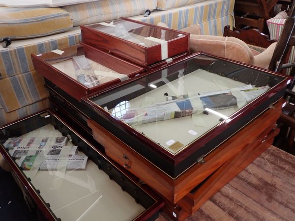 TEAK RECTANGULAR DISPLAY CASES