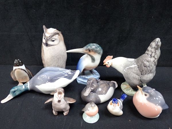 ROYAL COPENHAGEN PORCELAIN FIGURES OF BIRDS