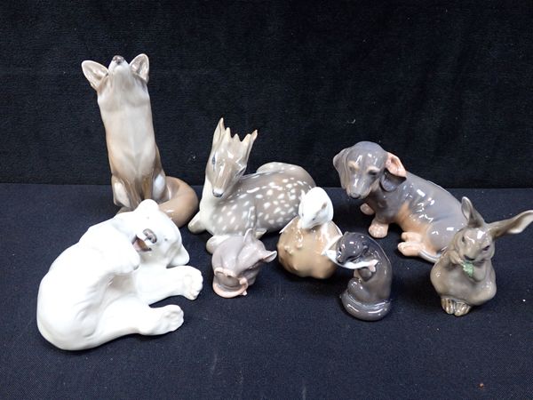 ROYAL COPENHAGEN PORCELAIN FIGURES OF ANIMALS